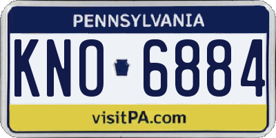 PA license plate KNO6884
