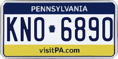 PA license plate KNO6890