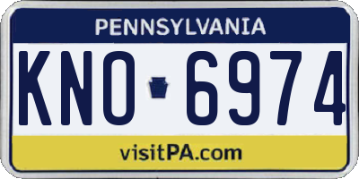 PA license plate KNO6974