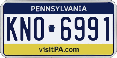 PA license plate KNO6991