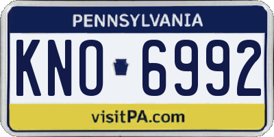 PA license plate KNO6992