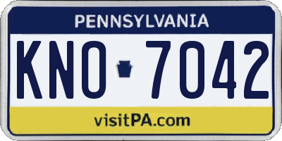 PA license plate KNO7042