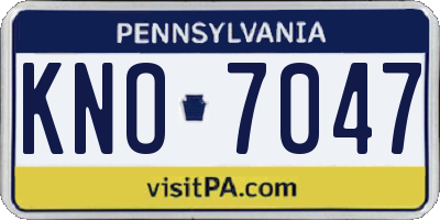 PA license plate KNO7047