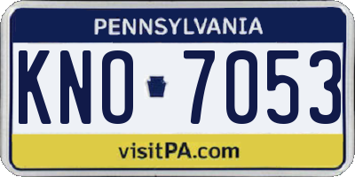 PA license plate KNO7053