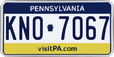 PA license plate KNO7067