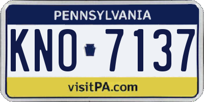 PA license plate KNO7137