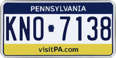 PA license plate KNO7138