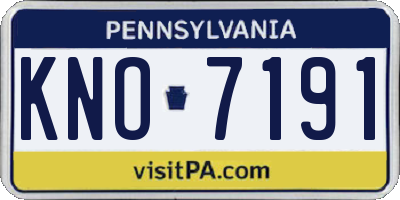 PA license plate KNO7191