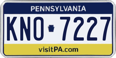 PA license plate KNO7227