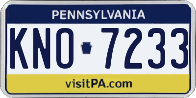 PA license plate KNO7233