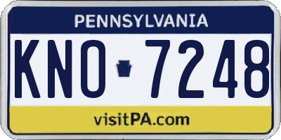 PA license plate KNO7248