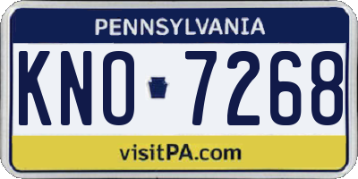 PA license plate KNO7268