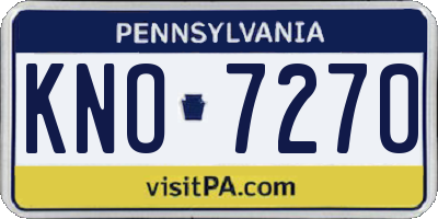 PA license plate KNO7270
