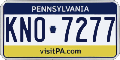 PA license plate KNO7277