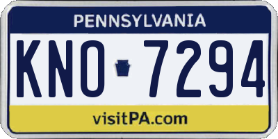 PA license plate KNO7294