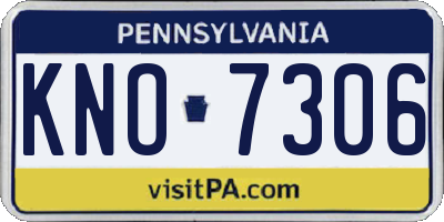 PA license plate KNO7306