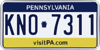 PA license plate KNO7311
