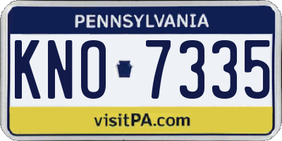 PA license plate KNO7335