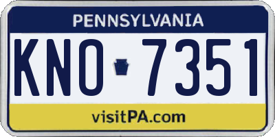 PA license plate KNO7351
