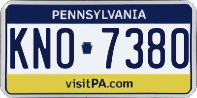 PA license plate KNO7380