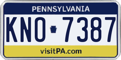PA license plate KNO7387