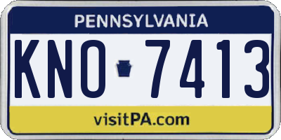 PA license plate KNO7413
