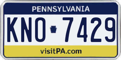 PA license plate KNO7429
