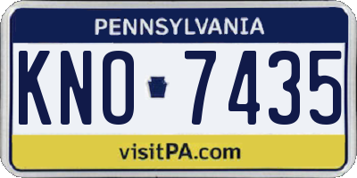 PA license plate KNO7435
