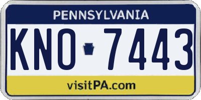 PA license plate KNO7443