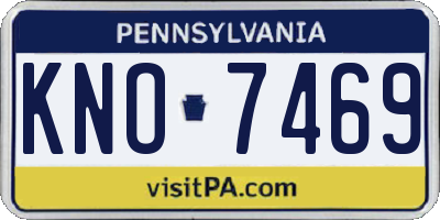 PA license plate KNO7469