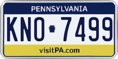 PA license plate KNO7499
