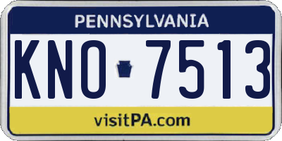 PA license plate KNO7513