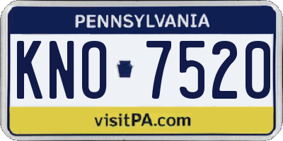 PA license plate KNO7520