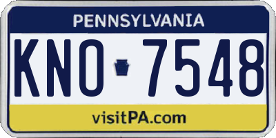 PA license plate KNO7548