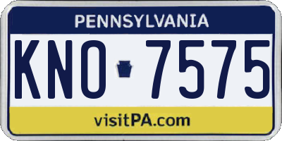 PA license plate KNO7575