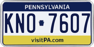 PA license plate KNO7607