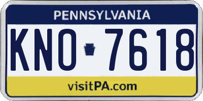 PA license plate KNO7618