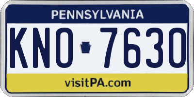 PA license plate KNO7630