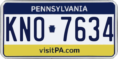 PA license plate KNO7634