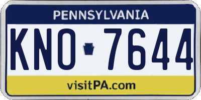 PA license plate KNO7644