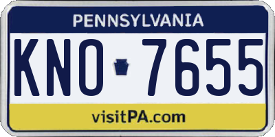 PA license plate KNO7655