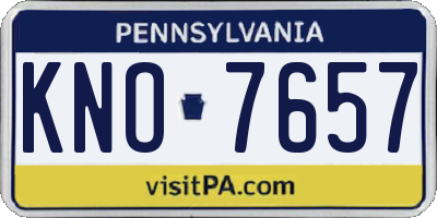 PA license plate KNO7657