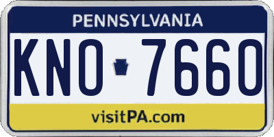 PA license plate KNO7660