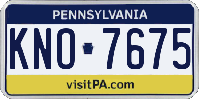 PA license plate KNO7675