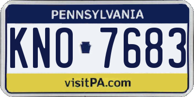 PA license plate KNO7683
