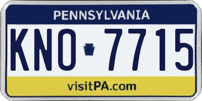 PA license plate KNO7715