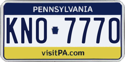 PA license plate KNO7770