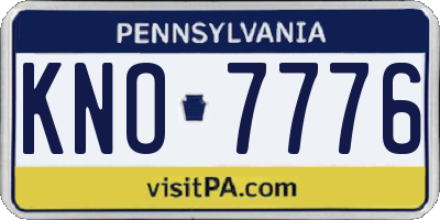 PA license plate KNO7776