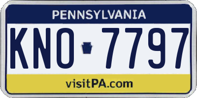 PA license plate KNO7797