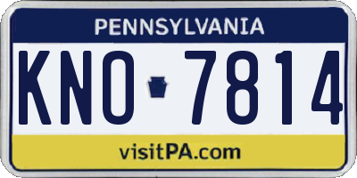 PA license plate KNO7814